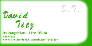 david titz business card